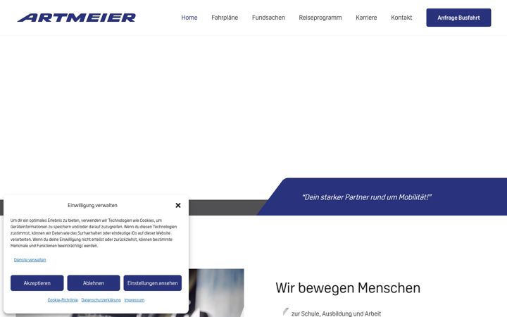 Screenshot of artmeier-bus.de