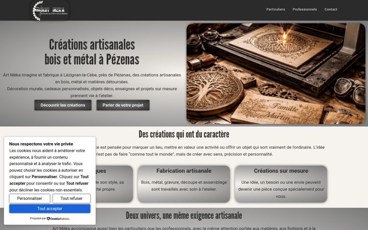 Screenshot of artmeka.fr