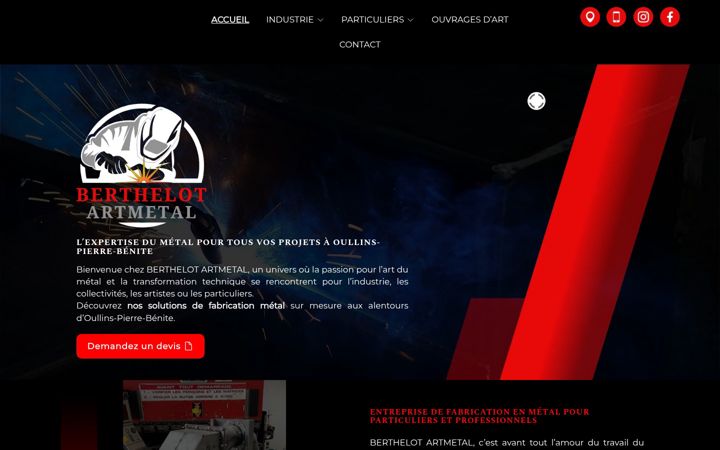 Captură de ecran a artmetal-lyon.com