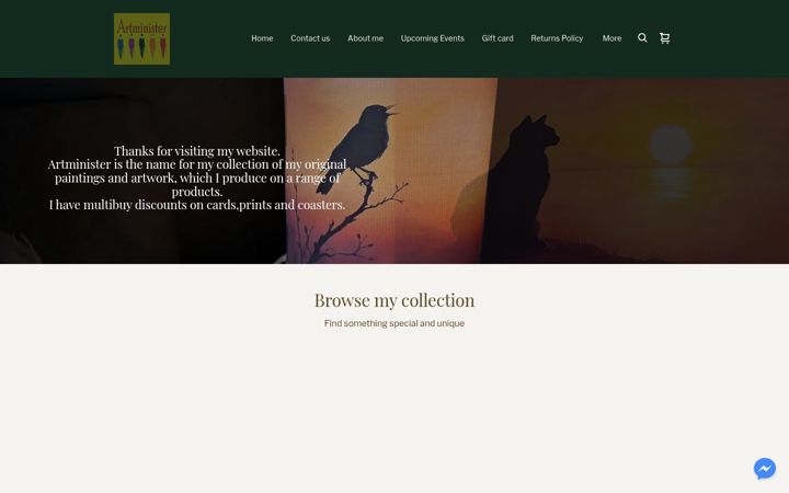 Screenshot of artminister.co.uk