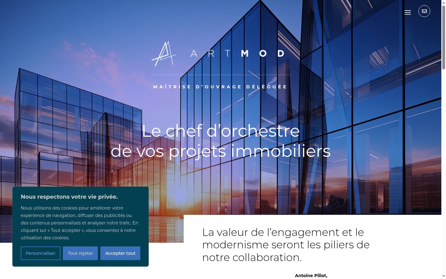 Screenshot of the consent banner shown before any interaction