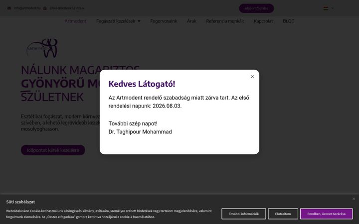 Ekraanipilt saidist artmodent.hu