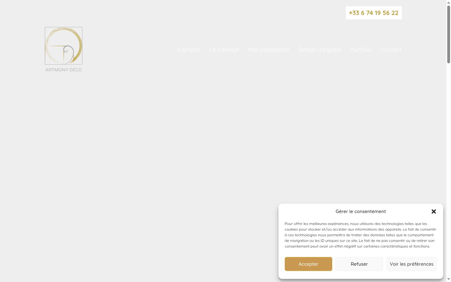 Screenshot of the consent banner shown before any interaction