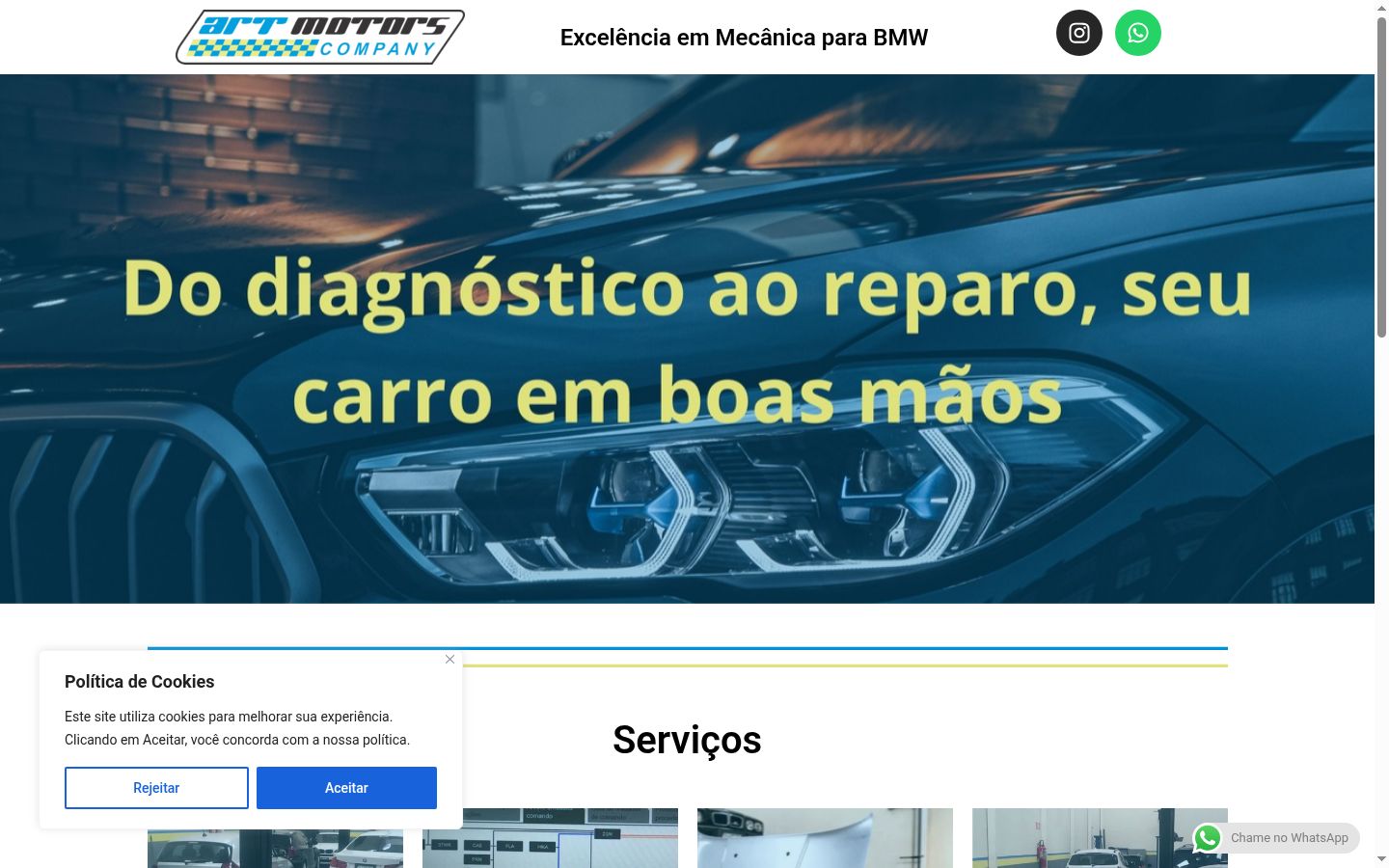 Captura de ecrã do banner de consentimento apresentado antes de qualquer interação