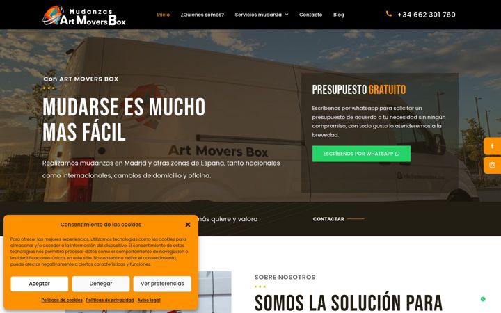 Screenshot of artmoversbox.com