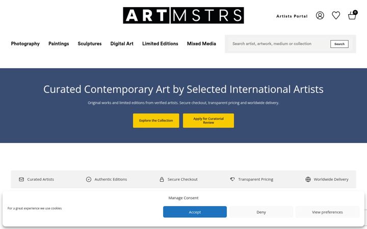 Captura de pantalla de artmstrs.com