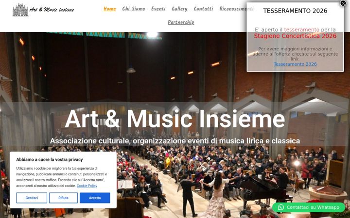 Captura de pantalla de artmusicinsieme.it
