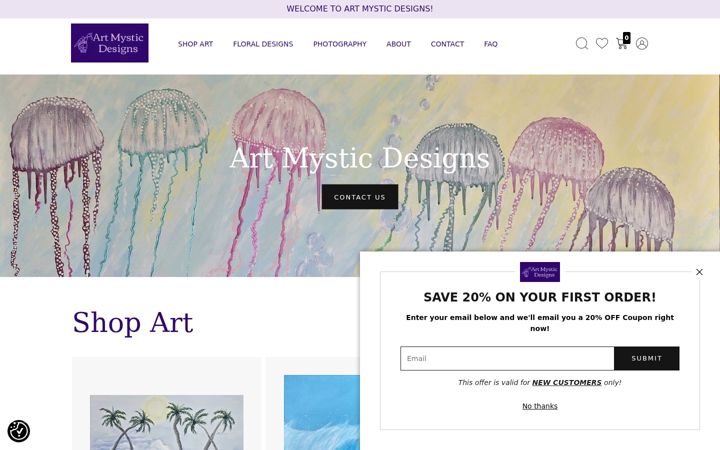 Screenshot of artmysticdesigns.com