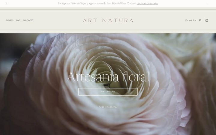 Captură de ecran a artnaturasitges.com