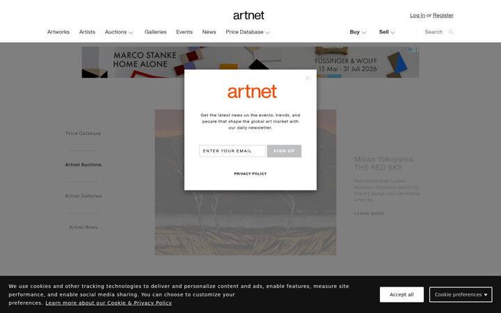 Zrzut ekranu artnet.com