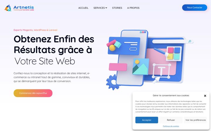Captură de ecran a artnetis.com