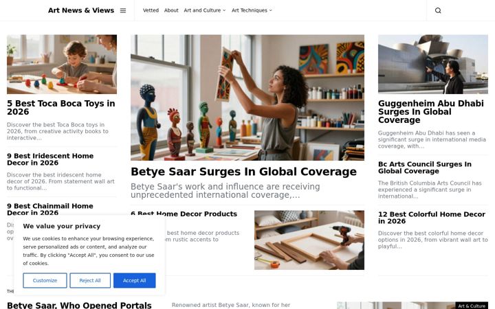 Screenshot of artnewsnviews.com