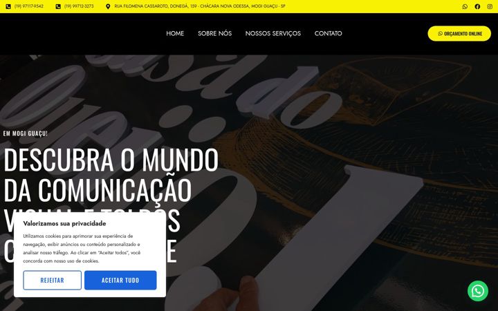 Skjámynd af artnovecomunicacaovisual.com.br