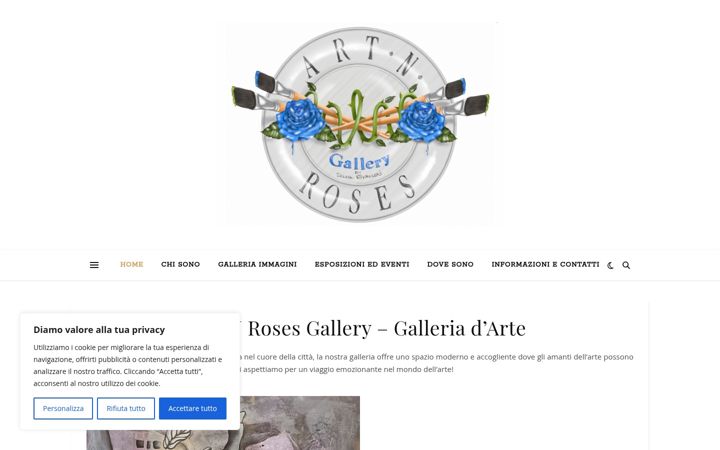 Screenshot of artnrosesgallery.com