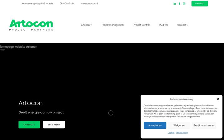 Екранна снимка на artocon.nl