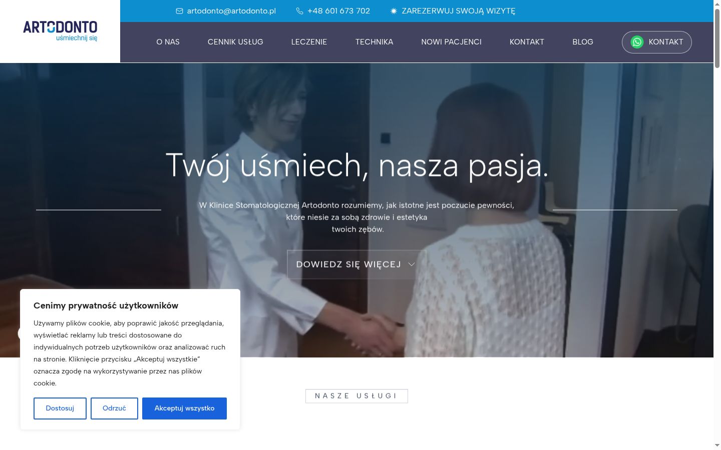 Snimka zaslona bannera za privolu prikazanog prije bilo kakve interakcije