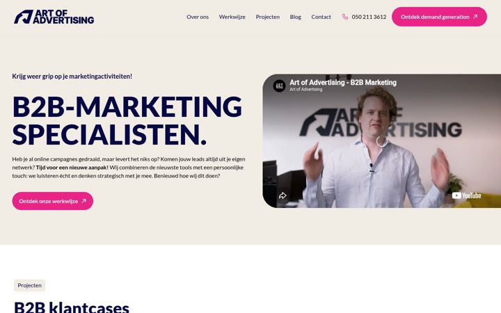 Snimka zaslona za artofadvertising.nl