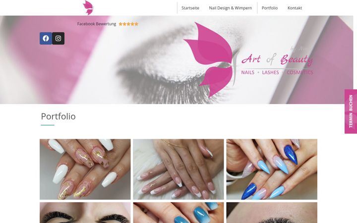 Snimka zaslona za artofbeauty.ch