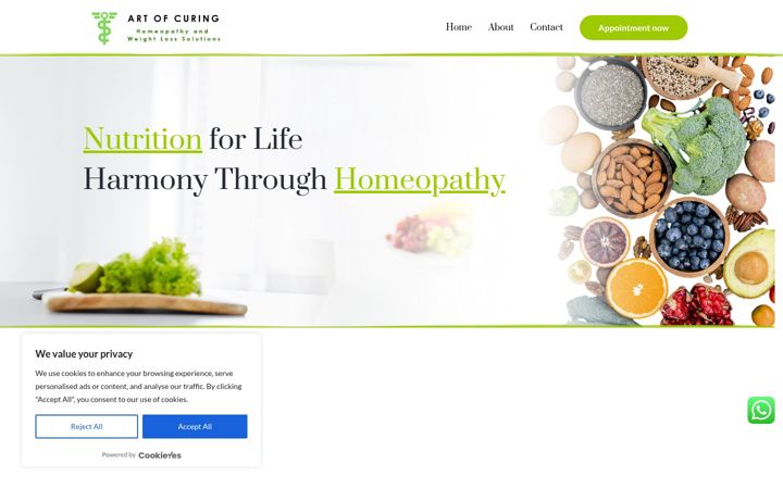 Screenshot of artofcuring.com