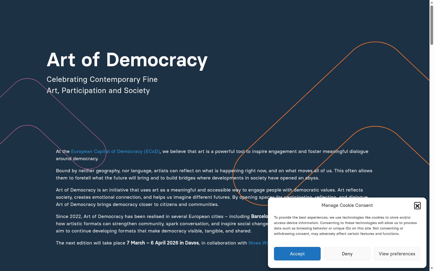 Screenshot of the consent banner shown before any interaction