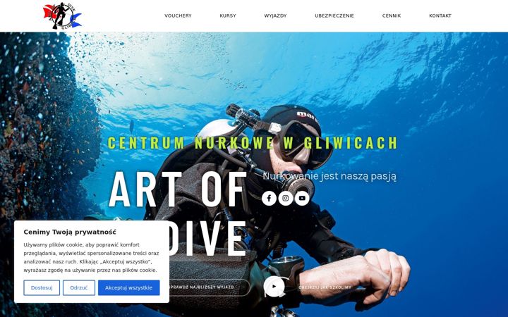 Екранна снимка на artofdive.pl