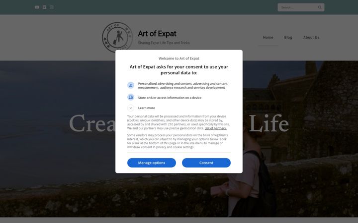 Екранна снимка на artofexpat.com
