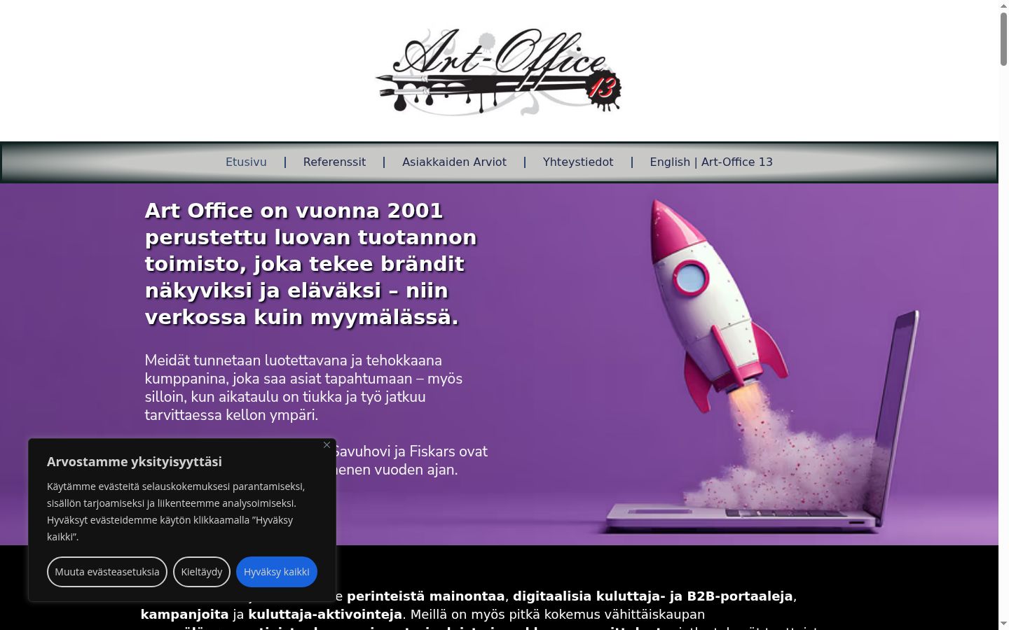 Sutikimo reklamjuostės, rodytos prieš bet kokią sąveiką, ekrano kopija