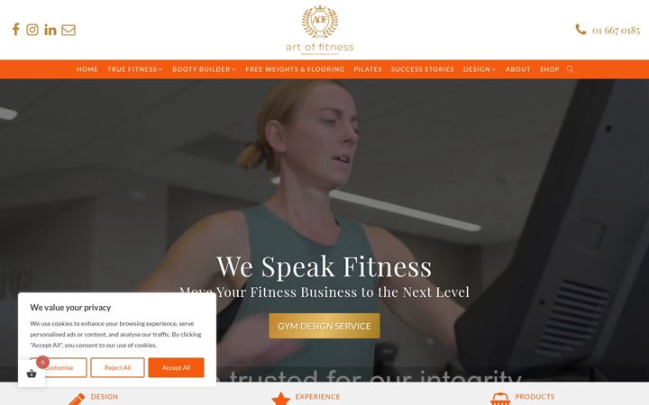 Екранна снимка на artoffitness.ie