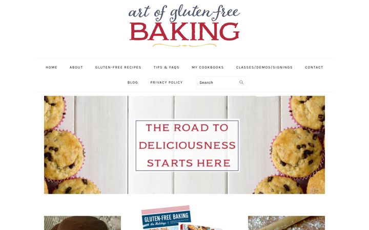 Screenshot of artofglutenfreebaking.com