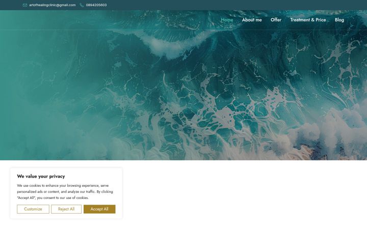 Screenshot of artofhealingclinic.com