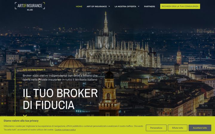 Екранна снимка на artofinsurance.it