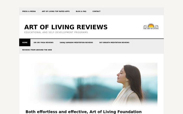 Screenshot of artoflivingreviews.com