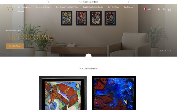 Screenshot of artofopal.com