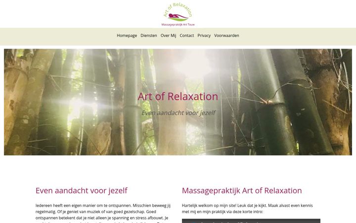 Skærmbillede af artofrelaxation.nl