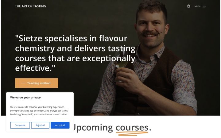 Screenshot of artoftasting.nl