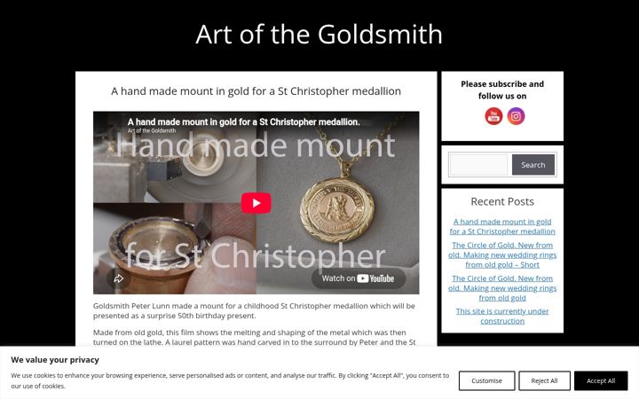 Screenshot of artofthegoldsmith.com