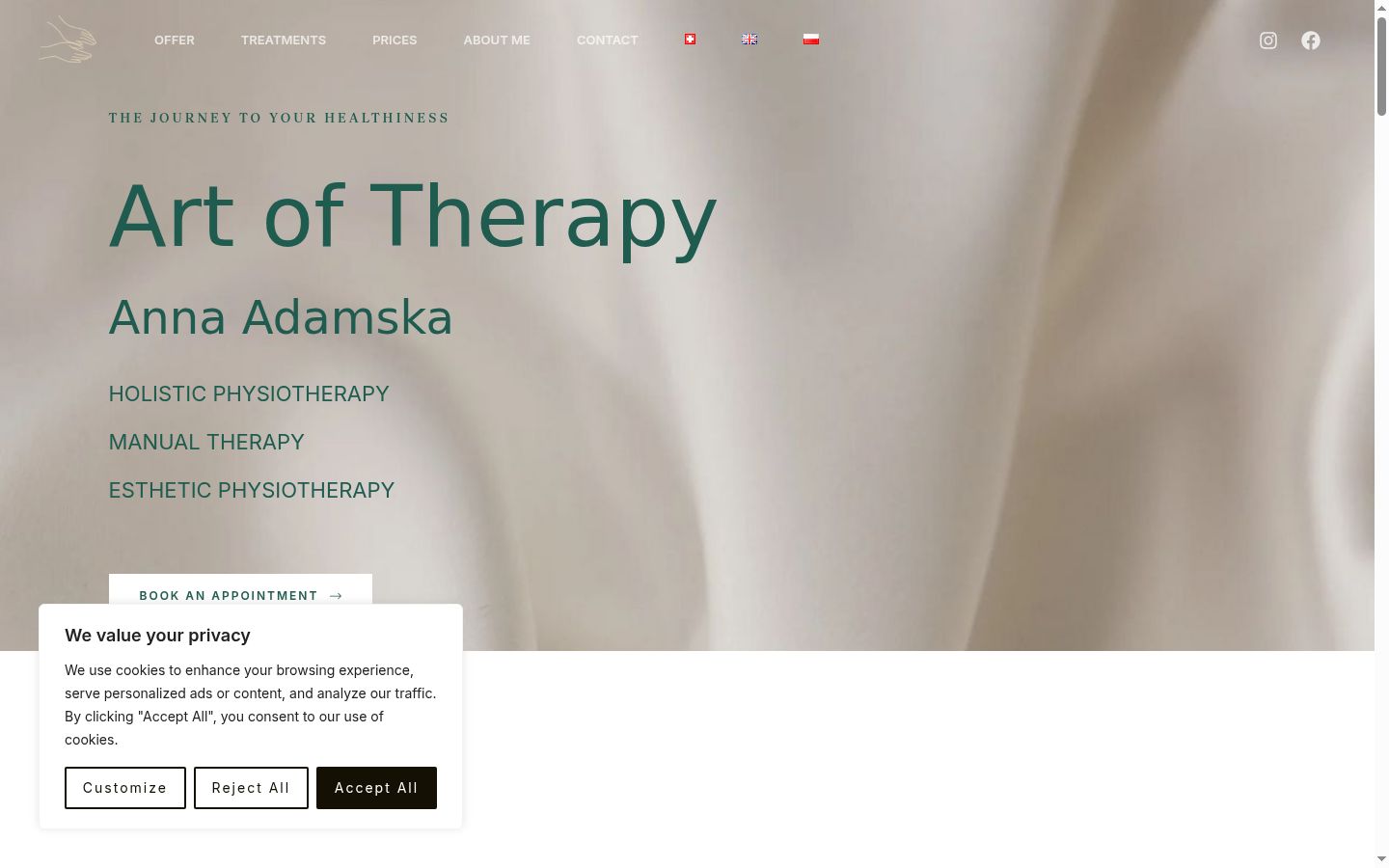 Screenshot of the consent banner shown before any interaction