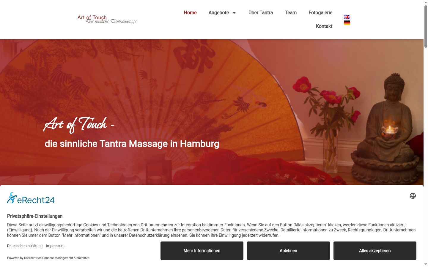 Screenshot of the consent banner shown before any interaction