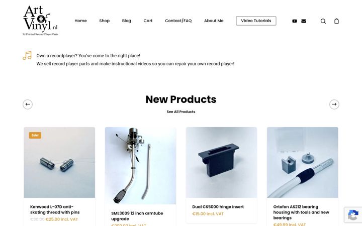 Screenshot of artofvinyl.nl