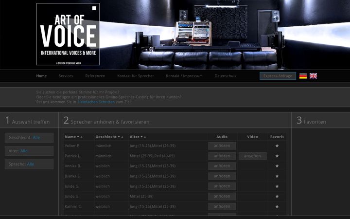 Screenshot of artofvoice.eu