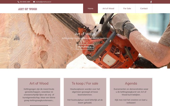 Screenshot of artofwood.nl