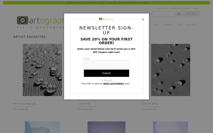 Screenshot of artography.com