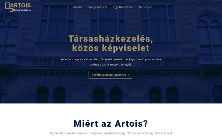 Screenshot of artois.hu