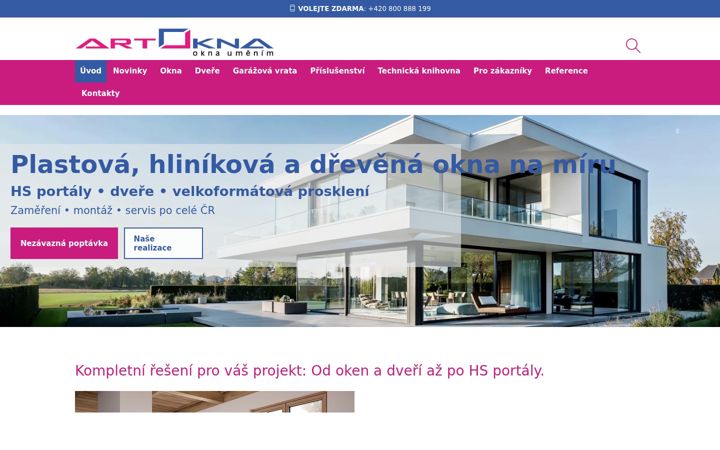 Screenshot of artokna.cz