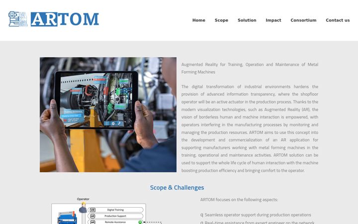 Screenshot of artom-project.eu