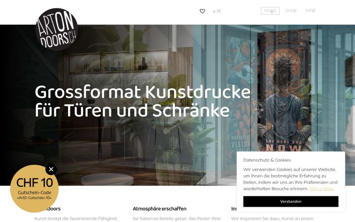 Snimka zaslona za artondoors.ch