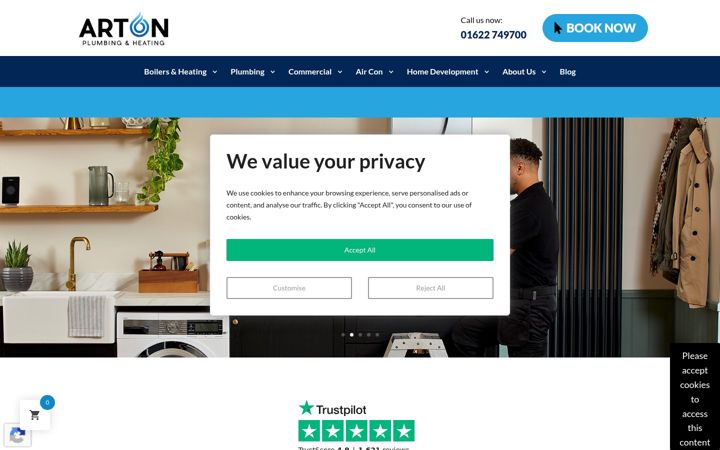 Screenshot of artonheat.co.uk