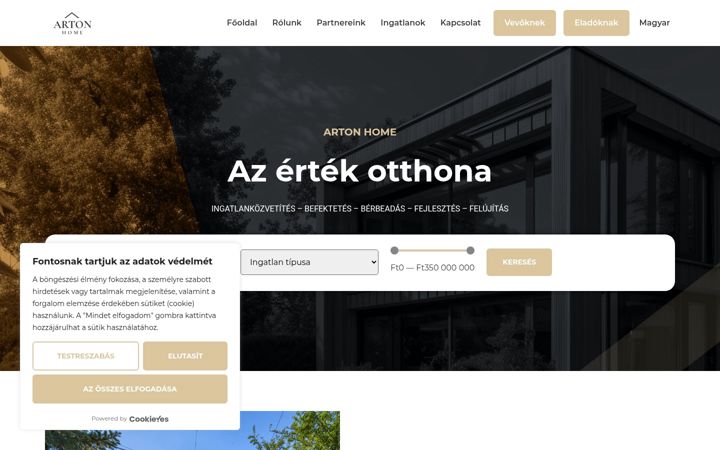 Snimka zaslona za artonhome.hu