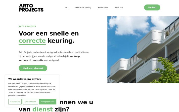 Screenshot of artoprojects.be
