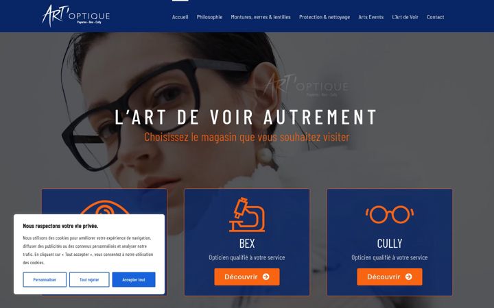 Capture d'écran de artoptique.ch